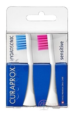 CURAPROX HYDROSONIC SENSITIVE Hydrosonická náhradní hlavice, modrá + růžová, 1x2 ks