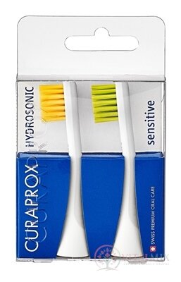 CURAPROX HYDROSONIC SENSITIVE Hydrosonická náhradní hlavice, žlutá + zelená, 1x2 ks