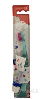 CURAPROX Kids 2+ + Baby 4260 dětská zubní pasta, příchuť jahoda 10 ml + dětský zubní kartáček 1x1 set