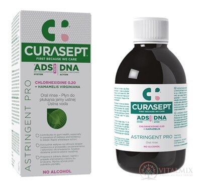 CURASEPT ADS DNA ASTRINGENT PRO ústní voda s chlorhexidinem 0,20% + Hamamelis virginiana 1x200 ml