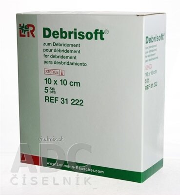 Debrisoft debridement rány (čištění rány od nekrot. Tkáně), 10x10 cm, 1x5 ks