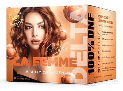 DELTA LA FEMME beauty COLLAGEN 5 500 mg prášek pro přípravu nápoje, rozpustný kolagen, příchuť malina 1x196 g
