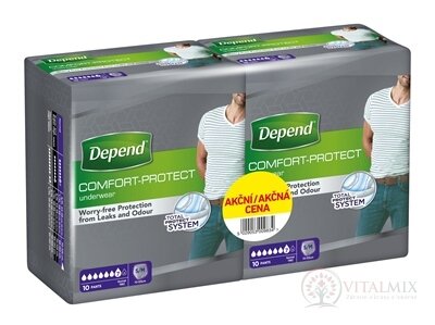 DEPEND NORMAL S/M pro muže DUOPACK natahovací kalhotky 2x10 ks, 1x1 set