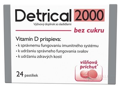 Detrical 2000 Vitamin D s příchutí višeň pastilky 1x24 ks