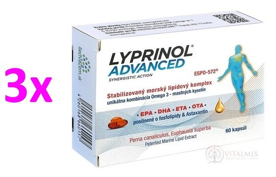 LYPRINOL ADVANCED 3x60cps PŘI ZÁP.KLOUBŮ A DYCH.CEST - Tříměsíční kúra
