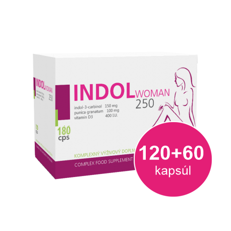 Indol WOMAN 250 AKCE cps (pro ženy) 120 + 60 zdarma (180 ks), 1x1 set