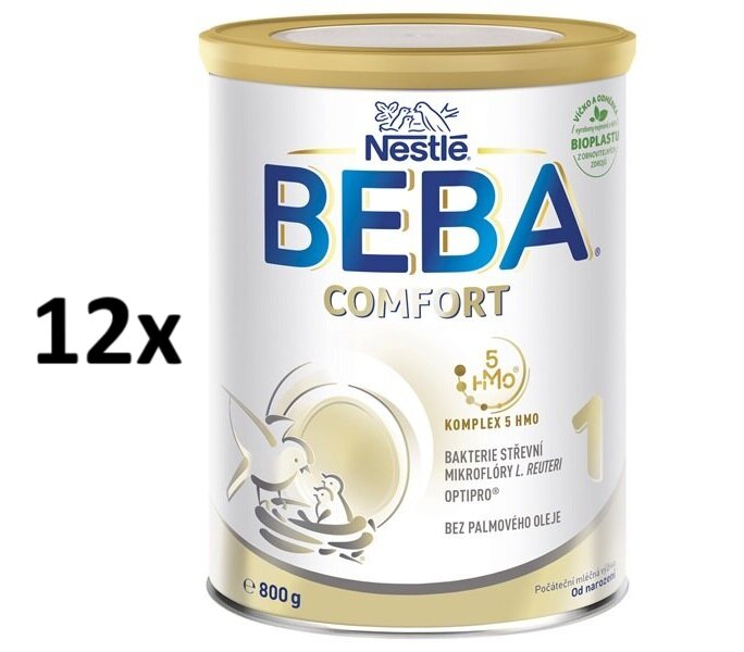 BEBA COMFORT 1, 5HMO počáteční kojenecké mléko, 800 g, balení 12×800 g od narození