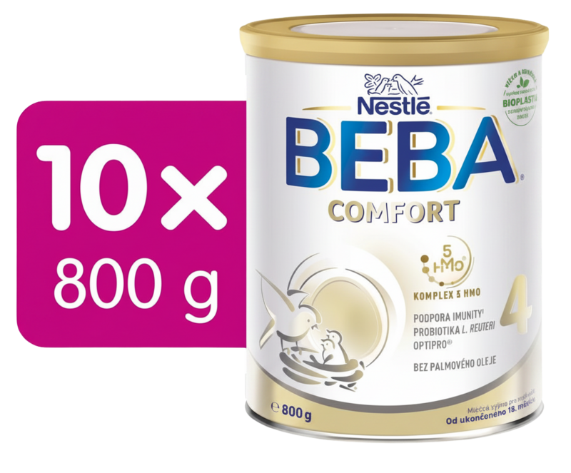 BEBA COMFORT 4, 5HMO, 10 × 800 g Mléčná výživa pro malé děti od 18. měsíce