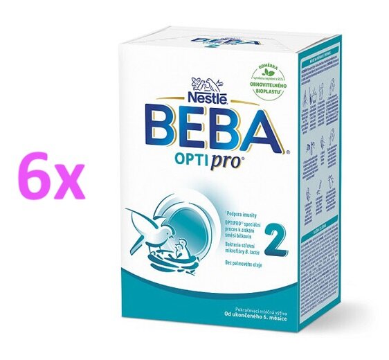 BEBA OPTIPRO® 2 pokračovací kojenecké mléko, 500 g, 6ks