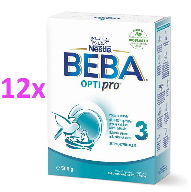 BEBA OPTIPRO® 3 batolecí mléko, 500 g, 12ks