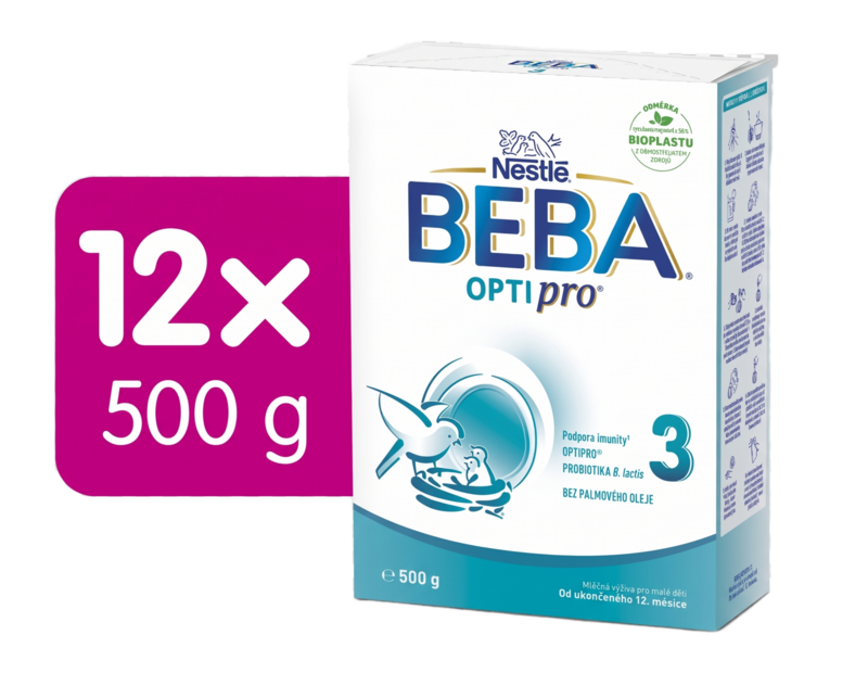 BEBA OPTIPRO® 3 batolecí mléko, 500 g, 12ks