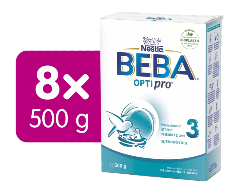 BEBA OPTIPRO® 3 batolecí mléko, 500 g, 8ks