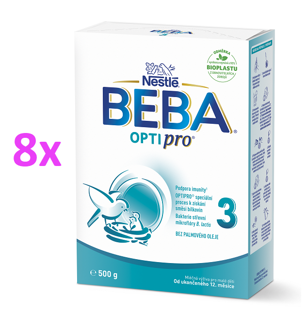 BEBA OPTIPRO® 3 batolecí mléko, 500 g, 8ks