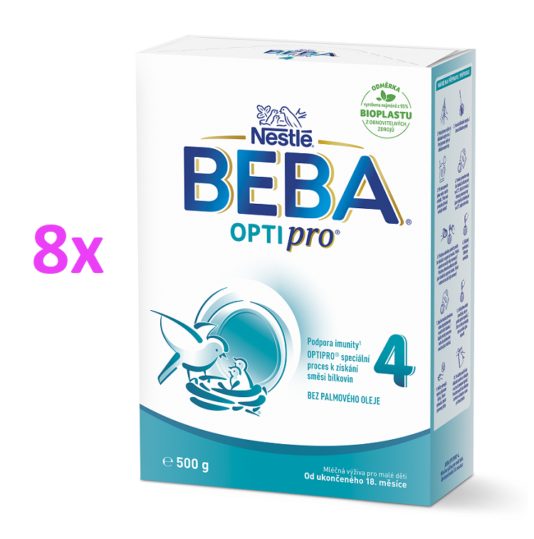 BEBA OPTIPRO® 4 batolecí mléko, 500 g, 8ks