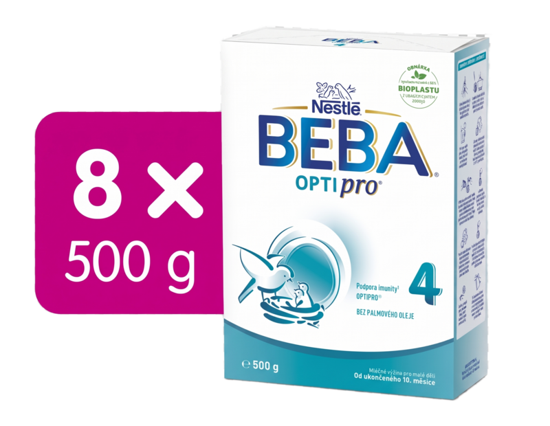 BEBA OPTIPRO® 4 batolecí mléko, 500 g, 8ks