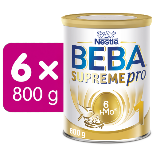 BEBA SUPREMEpro 1, 6 HMO, počáteční kojenecké mléko, 6x800 g