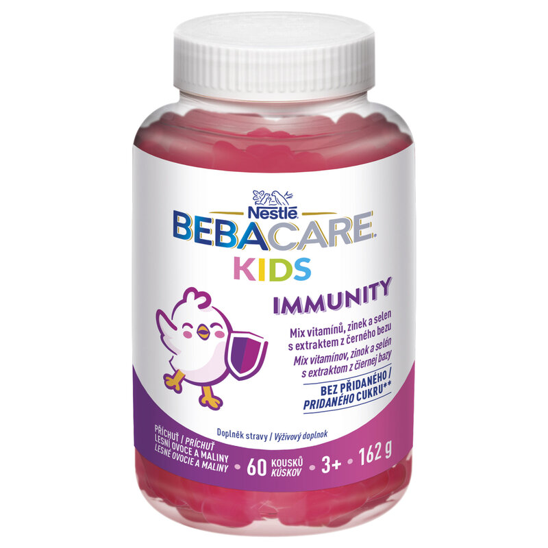 BEBACARE KIDS IMMUNITY (želé medvídci, příchuť lesní ovoce a maliny 1x60 ks)