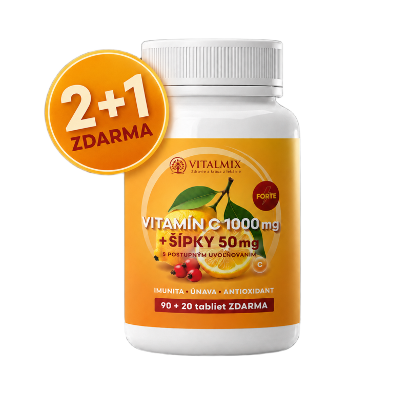 VITALMIX VITAMIN C 1000mg+ŠIPKY 50mg FORTE 90+20tbl AKCE 2+1 ZDARMA