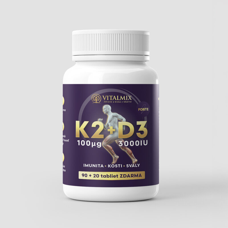 VITALMIX VITAMIN K2 100µg + D3 FORTE 3000IU90+20 tbl ZDARMA
