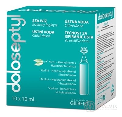 doloseptyl ústní voda pro citlivé dásně, bez alkoholu 10x10 ml