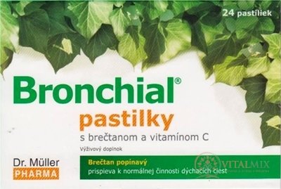 Dr. Müller Bronchial pastilky s břečťanem a vitamínem C, 1x24 ks