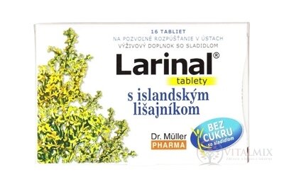 Dr. Müller LARINAL s islandským lišejníkem tbl bez cukru, se sladidlem 1x16 ks