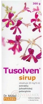 Dr. Müller TUSOLVEN sirup s extraktem jihoafrické pelargónie a vitamínem C, 1x300 g