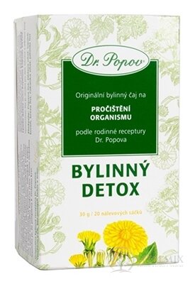 Dr. Popov Bylinný čaj BYLINNÝ DETOX nálevové sáčky 20x1,5 g (30 g)