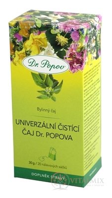 DR. POPOV ČAJ UNIVERZÁLNÍ ČISTÍCÍ nálevové sáčky 20x1,5 g (30 g)