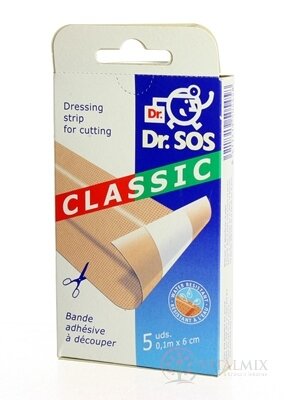 Dr. SOS Classic náplast pásy voděodolné (10cmx6cm) 1x5 ks