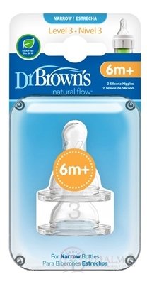Dr.BROWN&#39;S NÁHRADNÍ dudlíkem OPTIONS + LEVEL 3 Narrow, silikonové, 6M +, 1x2 ks