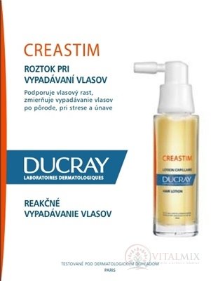 DUCRAY CREASTIM LOTION Antichute roztok při vypadávání vlasů - reakční vypadávání 2x30 ml