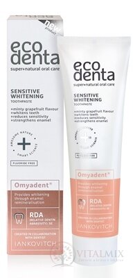 EcoDenta SENSITIVE WHITENING bělící zubní pasta na citlivé zuby, s omyadentem 1x100 ml