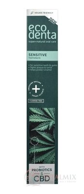 EcoDenta SENSITIVE with Probiotics&amp;CBD zubní pasta na citlivé zuby 1x75 ml