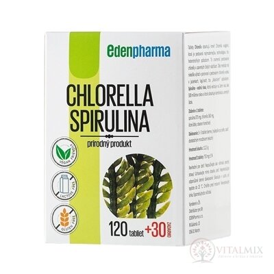EDENPharma CHLORELLA + SPIRULINA tbl 120 + 30 zdarma (150 ks)
