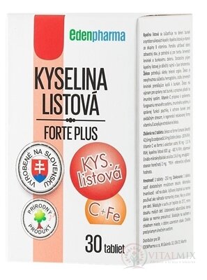EDENPharma KYSELINA LISTOVÁ forte plus tbl 1x30 ks