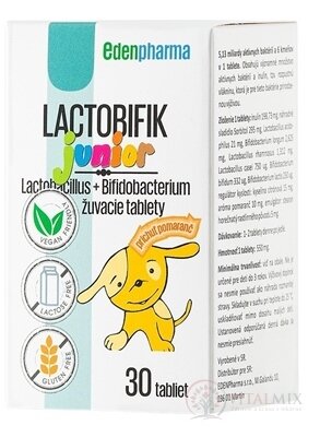 EDENPharma LACTOBIFIK junior žvýkací tablety, příchuť pomeranč 1x30 ks