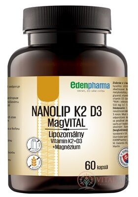 EDENPharma NANOLIP K2 D3 Mag VITAL cps 1x60 ks