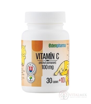 EDENPharma VITAMIN C 100 mg příchuť pomeranč tbl 30 + 10 zdarma (40 ks)