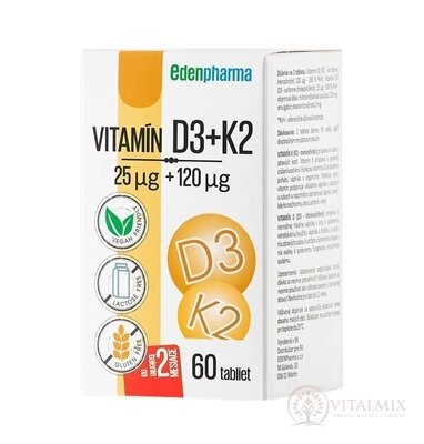 EDENPharma VITAMIN D3 + K2 tbl 1x60 ks
