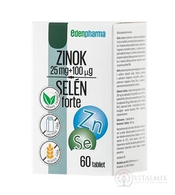 EDENPharma ZINEK 25 mg + SELEN 100 µg forte tbl 1x60 ks