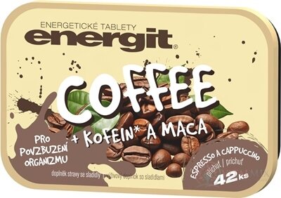energit COFFEE energetické tablety s příchutí espressa a capuccina 1x42 ks
