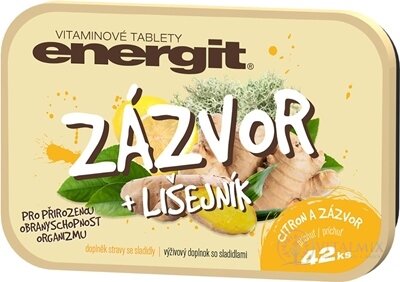 energit ZÁZVOR + LIŠEJNÍK vitamínové tablety s příchutí citron a zázvor 1x42 ks
