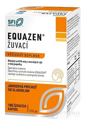 EQUAZEN žvýkací cps s jahodovou příchutí (EPA olej z ryb a olej pupalky) 1x180 ks