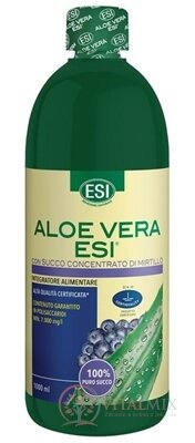 ESI ALOE VERA šťáva s medem a se šťávou z borůvek 1x1000 ml