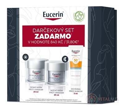 Eucerin DÁRKOVÝ SET 2024 denní krém 20 ml + noční krém 20 ml + Sun protect SPF50 fluid 5 ml, 1x1 set