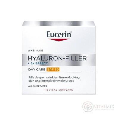 Eucerin HYALURON-FILLER+3xEFFECT Denní krém SPF30 všechny typy pleti, anti-age, dóza 1x50 ml