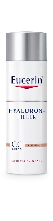 EUCERIN HYALURON-FILLER CC krém STŘEDNÍ TMAVÝ 50ML + HF Krém noční 20ml ZDARMA