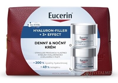 Eucerin Kazeta HYALURON-FILLER+3xEFFECT HYAL denní krém 50 ml + noční krém 50 ml (akce 2025) 1x1 set