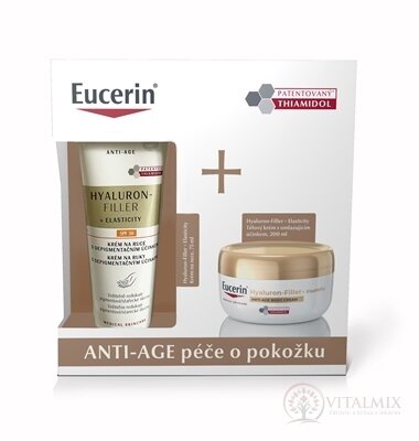 Eucerin Kazeta HYALURON-FILLER+ELASTICITY Body krém na ruce 75 ml + tělový krém omlazující 200 ml (akce 2024) 1x1 set